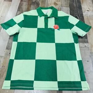 Bogey Boys Green Checkered Polo Rose Large Men’s L Golf